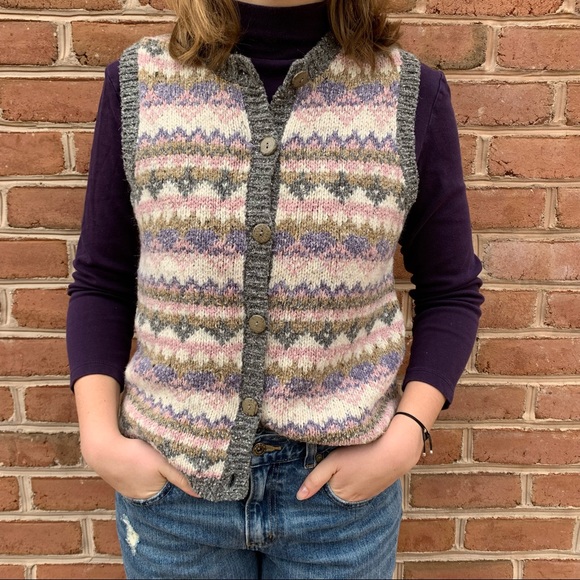 Bay Knit Button Up Sweater Vest 